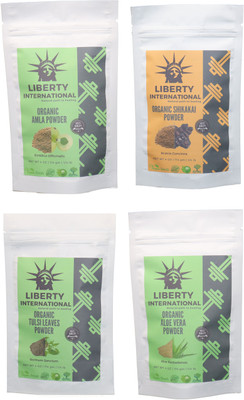 LIBERTY INTERNATIONAL Amla & Shikakai & Tulsi & Aloevera Powder ( 114 Gm Each ) For Face , Hair & Skin Care Certified C18(Set of 4)
LIBERTY INTERNATIONAL Amla & Shikakai & Tulsi & Aloevera Powder ( 114 Gm Each ) For Face , Hair & Skin Care Certified C18(Set of 4)