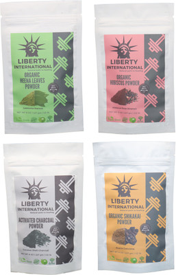 LIBERTY INTERNATIONAL Heena & Hibiscus & Charcoal & Shikakai Powder ( 227 Gm Each ) For Face , Hair & Skin Care Certified C18(Set of 4)
LIBERTY INTERNATIONAL Heena & Hibiscus & Charcoal & Shikakai Powder ( 227 Gm Each ) For Face , Hair & Skin Care Certified C18(Set of 4)