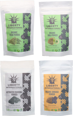 LIBERTY INTERNATIONAL Neem & Amla & Charcoal & Shikakai Powder ( 114 Gm Each ) For Face , Hair & Skin Care Certified C18(Set of 4)
LIBERTY INTERNATIONAL Neem & Amla & Charcoal & Shikakai Powder ( 114 Gm Each ) For Face , Hair & Skin Care Certified C18(Set of 4)