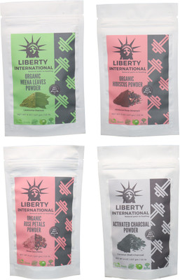 LIBERTY INTERNATIONAL Heena & Hibiscus & Rose & Charcoal Powder ( 227 Gm Each ) For Face , Hair & Skin Care Certified C18(Set of 4)
LIBERTY INTERNATIONAL Heena & Hibiscus & Rose & Charcoal Powder ( 227 Gm Each ) For Face , Hair & Skin Care Certified C18(Set of 4)