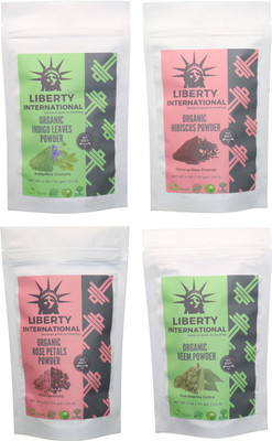 LIBERTY INTERNATIONAL Indigo & Hibiscus & Rose & Neem Powder ( 114 Gm Each ) For Face , Hair & Skin Care Certified C18(Set of 4)
LIBERTY INTERNATIONAL Indigo & Hibiscus & Rose & Neem Powder ( 114 Gm Each ) For Face , Hair & Skin Care Certified C18(Set of 4)