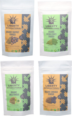 LIBERTY INTERNATIONAL Soapnut & Heena & Amla & Shikakai Powder ( 114 Gm Each ) For Face , Hair & Skin Care Certified C18(Set of 4)
LIBERTY INTERNATIONAL Soapnut & Heena & Amla & Shikakai Powder ( 114 Gm Each ) For Face , Hair & Skin Care Certified C18(Set of 4)