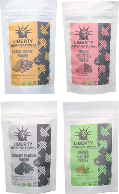 LIBERTY INTERNATIONAL Soapnut & Rose & Charcoal & Aloevera Powder ( 227 Gm Each ) For Face , Hair & Skin Care Certified C18(Set of 4)
LIBERTY INTERNATIONAL Soapnut & Rose & Charcoal & Aloevera Powder ( 227 Gm Each ) For Face , Hair & Skin Care Certified C18(Set of 4)