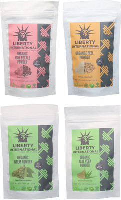 LIBERTY INTERNATIONAL Rose & Orange & Neem & Aloevera Powder ( 227 Gm Each ) For Face , Hair & Skin Care Certified C18(Set of 4) 
LIBERTY INTERNATIONAL Rose & Orange & Neem & Aloevera Powder ( 227 Gm Each ) For Face , Hair & Skin Care Certified C18(Set of 4)