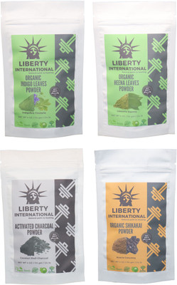 LIBERTY INTERNATIONAL Indigo & Heena & Charcoal & Shikakai Powder ( 114 Gm Each ) For Face , Hair & Skin Care Certified C18(Set of 4)
LIBERTY INTERNATIONAL Indigo & Heena & Charcoal & Shikakai Powder ( 114 Gm Each ) For Face , Hair & Skin Care Certified C18(Set of 4)