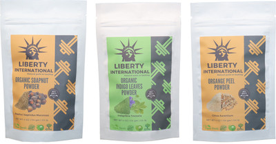 LIBERTY INTERNATIONAL Soapnut & Indigo & Orange Powder ( 114 Gm Each ) For Face , Hair & Skin Care Certified C18(Set of 3)
LIBERTY INTERNATIONAL Soapnut & Indigo & Orange Powder ( 114 Gm Each ) For Face , Hair & Skin Care Certified C18(Set of 3)