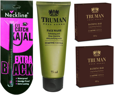 truman soap 2 pcs or face wash and nackline kajal(Set of 3)