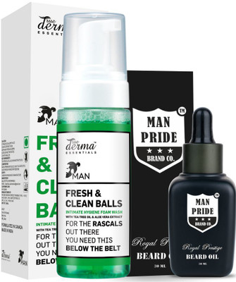 True Derma Essentials Fresh & Clean Balls Hygiene Intimate Foam Wash + Man Pride Royal Prestige Beard Oil(Set of 2)
True Derma Essentials Fresh & Clean Balls Hygiene Intimate Foam Wash + Man Pride Royal Prestige Beard Oil(Set of 2)