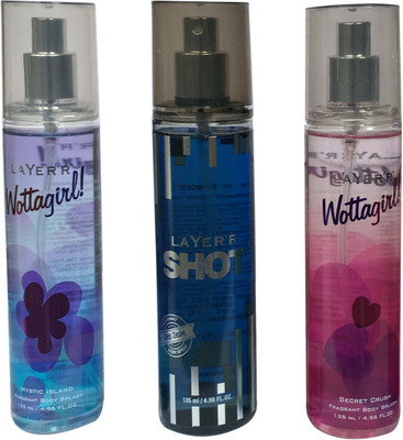 LAYER'R MYSTIC ISLAND, DEEP DESIRE, AND SECRET CRUSH (PACK OF 3) Body Spray - For Men & Women(135 ml)
LAYER'R MYSTIC ISLAND, DEEP DESIRE, AND SECRET CRUSH (PACK OF 3) Body Spray - For Men & Women(135 ml)