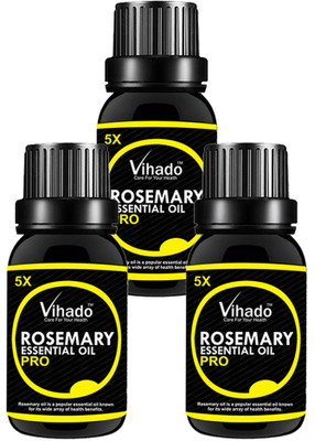 VIHADO Rosemary Pure Essential Oil 5x Fast (10 ml) (Pack of 3)(10 ml)
