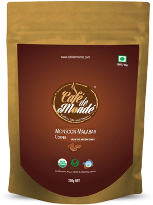 Cafe de Monde Organic Monsoon Malabar Coffee Beans Roast & Ground Coffee 200 g