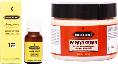Sheer Secret Papaya Cream 300ml and Ylang Ylang Essential Oil 15ml(Set of 2)
Sheer Secret Papaya Cream 300ml and Ylang Ylang Essential Oil 15ml(Set of 2)