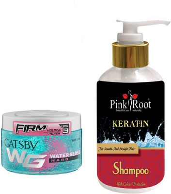 Pink Root KERTAIN SHAMPOO 200ML WITH GATSBY FIRM LEVEL 3 WATER GLOSS HARD GEL(Set of 2)
Pink Root KERTAIN SHAMPOO 200ML WITH GATSBY FIRM LEVEL 3 WATER GLOSS HARD GEL(Set of 2)