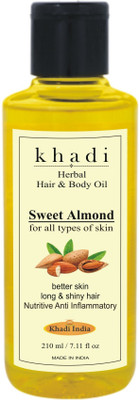 Khadi Premium, Herbal, Natural & Ayurvedic Pure Sweet Almond Oil -For Skin & Hair Care Badam Oil Hair Oil(210 ml)
Khadi Premium, Herbal, Natural & Ayurvedic Pure Sweet Almond Oil -For Skin & Hair Care Badam Oil Hair Oil(210 ml)