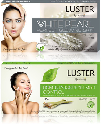 Luster White Pearl & Pigmentation & Blemish Control Facial Kit (New Pack) 230 g(Set of 2)
Luster White Pearl & Pigmentation & Blemish Control Facial Kit (New Pack) 230 g(Set of 2)