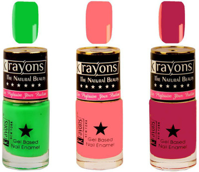 KRAYONS Gel Base Glossy Effect Nail Polish Enamel Color Combo of 3 Trendy Shades(SUNSET ORANGE,NEON GREEN,SCARLET RED) Sunset Orange, Neon Green, Scarlet Red(Pack of 3)
KRAYONS Gel Base Glossy Effect Nail Polish Enamel Color Combo of 3 Trendy Shades(SUNSET ORANGE,NEON GREEN,SCARLET RED) Sunset Orange, Neon Green, Scarlet Red(Pack of 3)