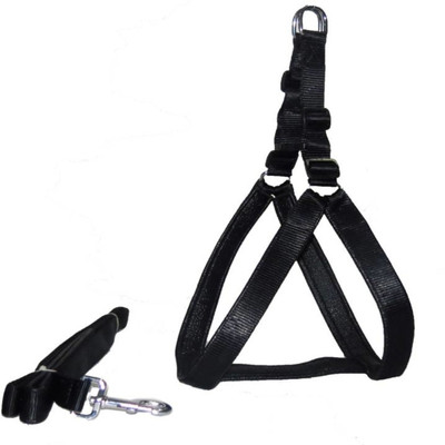 ShivExim Dog Harness & Leash(, BLACK