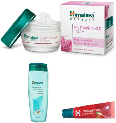 Himalaya Anti Wrinkle Cream, Refreshing Clarifying Toner, Strawberry Lip Balm(Set of 3)
Himalaya Anti Wrinkle Cream, Refreshing Clarifying Toner, Strawberry Lip Balm(Set of 3)