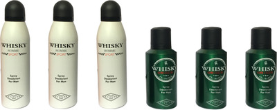 WHISKY 3 SPORT , 3 ORIGIN (PACK OF 6) Body Spray - For Men(200 ml, Pack of 6)