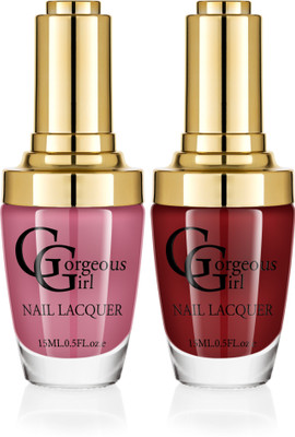 Gorgeous Girl Glossy Nail Lacquer Bulganian Rose-04 & Red Wood-26(Pack of 2)