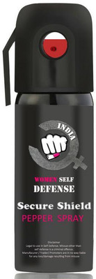 SECURE SHIELD Ultra Strong Women Self Defence Pepper Spray for Safety/Protection, Compact Size with Clip | Max Protection - 45 shots | 55 ml Pepper Stream Spray
SECURE SHIELD Ultra Strong Women Self Defence Pepper Spray for Safety/Protection, Compact Size with Clip | Max Protection - 45 shots | 55 ml Pepper Stream Spray