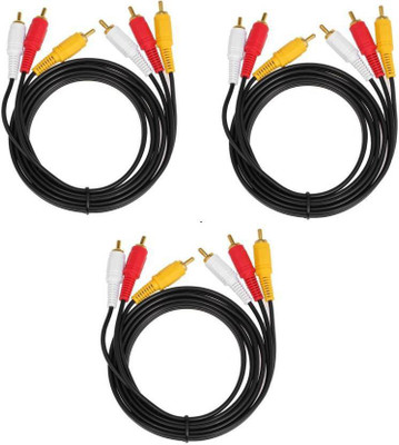 A-TECH TV-out Cable (Pack of 3) 1.5 Meter Audio Cable 3 RCA Male to 3 RCA Male Audio Video AV Cable RCA Audio Video Cable (DVD TV, Black)(Black, For TV, 1.5 m)
A-TECH TV-out Cable (Pack of 3) 1.5 Meter Audio Cable 3 RCA Male to 3 RCA Male Audio Video AV Cable RCA Audio Video Cable (DVD TV, Black)(Black, For TV, 1.5 m)