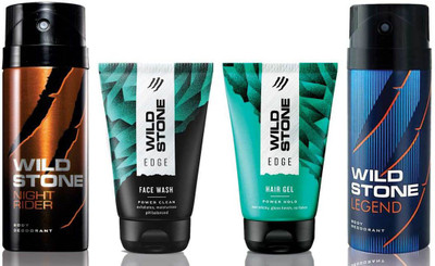 Wild Stone Edge Facewash, Edge Hairgel, Night Rider and Legend 150 ml Deodorant(Set of 4)
Wild Stone Edge Facewash, Edge Hairgel, Night Rider and Legend 150 ml Deodorant(Set of 4)