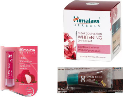 Himalaya Litchi Shine Lip Care, Clear Complexion Whitening Day Cream, Cocoa Butter Lip Balm(Set of 3)
Himalaya Litchi Shine Lip Care, Clear Complexion Whitening Day Cream, Cocoa Butter Lip Balm(Set of 3)