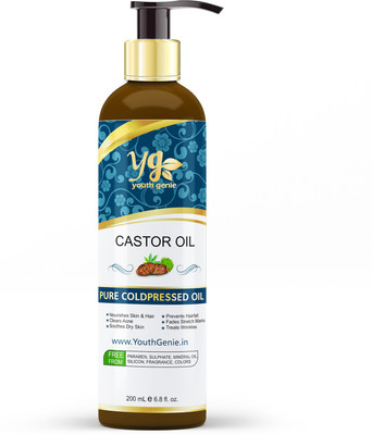 Youth Genie Organic Castor Oil For Hair Growth 100% Natural Cold Pressed Used For Skin, Nails & Hair Oil Eyelashes Hair Oil(200 ml)
Youth Genie Organic Castor Oil For Hair Growth 100% Natural Cold Pressed Used For Skin, Nails & Hair Oil Eyelashes Hair Oil(200 ml)