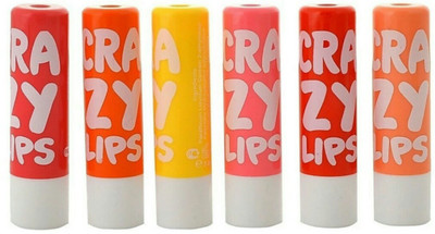 FIt Beauty lip balm crazy lips (pack of 6 ) mix (Pack of: 6, 6 g) apple(Pack of: 6, 6 g)