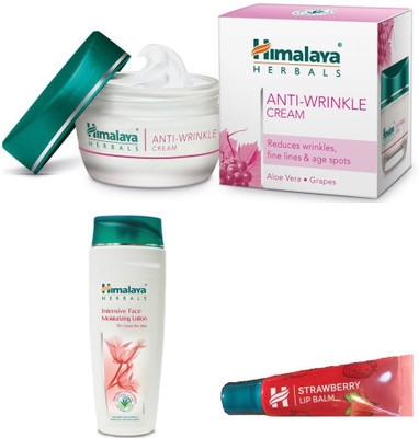 Himalaya INTENSIVE FACE LOTION, STRAWBERRY LIP BALM, ANTI WRINKLE CREAM(Set of 3)
Himalaya INTENSIVE FACE LOTION, STRAWBERRY LIP BALM, ANTI WRINKLE CREAM(Set of 3)