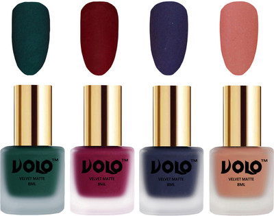 Volo Velvet Dull Matte Posh Shades Party Girl Range Nail Polish Sets Dark Green, Carrot Red, Russian Navy Blue, Light Peach(Pack of 4)
Volo Velvet Dull Matte Posh Shades Party Girl Range Nail Polish Sets Dark Green, Carrot Red, Russian Navy Blue, Light Peach(Pack of 4)