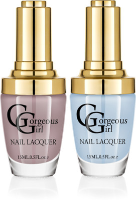 Gorgeous Girl Glossy Nail Lacquer Non Photo Blue-05 & Shadow-14(Pack of 2)