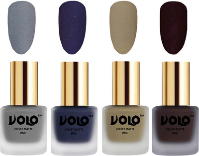 Volo Velvet Dull Matte Posh Shades Party Girl Range Nail Polish Sets Grey, Russian Navy Blue, Sand Nude, Dark Wine(Pack of 4)
Volo Velvet Dull Matte Posh Shades Party Girl Range Nail Polish Sets Grey, Russian Navy Blue, Sand Nude, Dark Wine(Pack of 4)