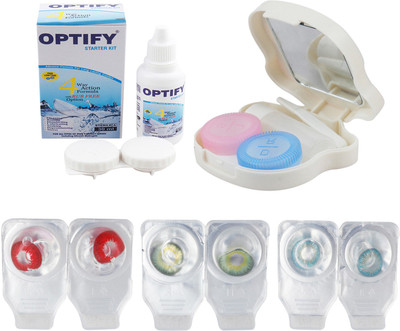 Optify Combo Pack Monthly Color Contact Lens With Travel Kit Monthly Contact Lens(1, Red_Green_Aqua, Pack of 3)
Optify Combo Pack Monthly Color Contact Lens With Travel Kit Monthly Contact Lens(1, Red_Green_Aqua, Pack of 3)