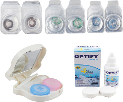 Optify Combo Pack Monthly Color Contact Lens With Travel Kit Monthly Contact Lens(1, Brown_Green_Deep Blue, Pack of 3)
Optify Combo Pack Monthly Color Contact Lens With Travel Kit Monthly Contact Lens(1, Brown_Green_Deep Blue, Pack of 3)