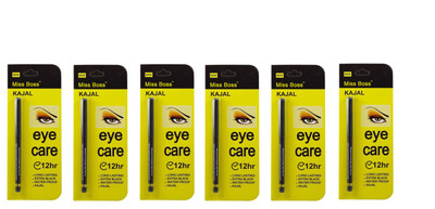 Miss Boss 12hr Eye Care Kajal (pack of 6)(black)