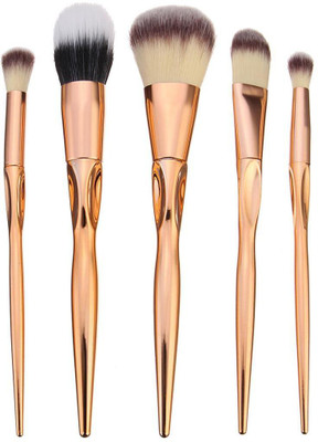 Yashus Makeup Brushes Set Kit Golden Cosmetics Tools(Pack of 5)