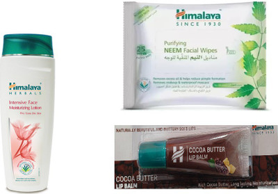 Himalaya Intensive Face Moisturizing Lotion, Neem Facial Wipes, Cocoa Butter Lip Balm(Set of 3)
Himalaya Intensive Face Moisturizing Lotion, Neem Facial Wipes, Cocoa Butter Lip Balm(Set of 3)