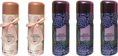 Armaf 2 ENCHANTED BLOOM AND 3 ENCHANTED VOILET (PACK OF 5) Body Spray - For Women(200 ml, Pack of 5)
Armaf 2 ENCHANTED BLOOM AND 3 ENCHANTED VOILET (PACK OF 5) Body Spray - For Women(200 ml, Pack of 5)
