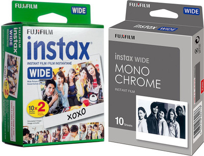 Fujifilm Instax wide 20 shots with Monochrome 10 Shots Instant Film Roll(Yes 800 ISO Pack of 2)
Fujifilm Instax wide 20 shots with Monochrome 10 Shots Instant Film Roll(Yes 800 ISO Pack of 2)