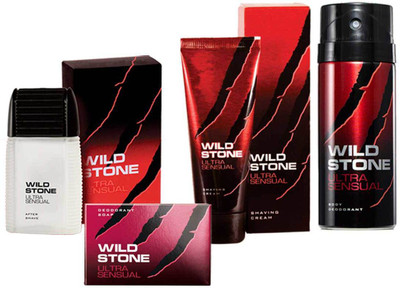 Wild Stone Ultra Sensual Soap 125GM, Talc 300GM, Deodorant, Shaving Cream 70GM, Aftershave Lotion 100ML(Set of 4)
Wild Stone Ultra Sensual Soap 125GM, Talc 300GM, Deodorant, Shaving Cream 70GM, Aftershave Lotion 100ML(Set of 4)