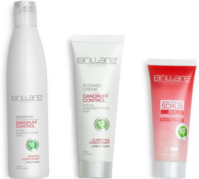 Brillare DANDRUFF CONTROL 300 ML + INTENSO CRÃME DANDRUFF CONTROL 125 G + SKIN POLISH SCRUB SILK 100 ML(Set of 3)
Brillare DANDRUFF CONTROL 300 ML + INTENSO CRÃME DANDRUFF CONTROL 125 G + SKIN POLISH SCRUB SILK 100 ML(Set of 3)