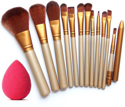 le maroco makeup brushes kit and sponge puff (Pack of 12)(Set of 13)