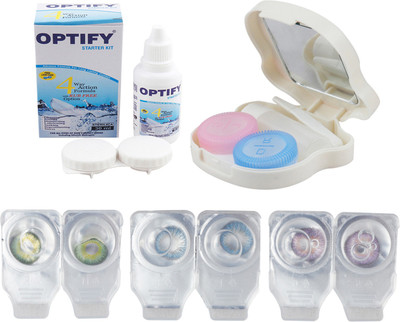 Optify Zero Power Combo Pack Monthly Color Contact Lens With Solution and Travel Kit Monthly Contact Lens(0, Dark Green_Blue_Violet, Pack of 3)
Optify Zero Power Combo Pack Monthly Color Contact Lens With Solution and Travel Kit Monthly Contact Lens(0, Dark Green_Blue_Violet, Pack of 3)