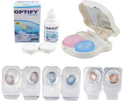 Optify Zero Power Combo Pack Monthly Color Contact Lens With Solution and Travel Kit Monthly Contact Lens(0, Dark Green_Grey_Honey, Pack of 3)
Optify Zero Power Combo Pack Monthly Color Contact Lens With Solution and Travel Kit Monthly Contact Lens(0, Dark Green_Grey_Honey, Pack of 3)