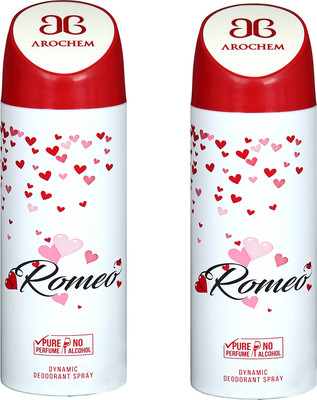 Arochem romeo and romeo dynamic pure Deodorant Spray - For Men & Women(200 ml, Pack of 2)
Arochem romeo and romeo dynamic pure Deodorant Spray - For Men & Women(200 ml, Pack of 2)