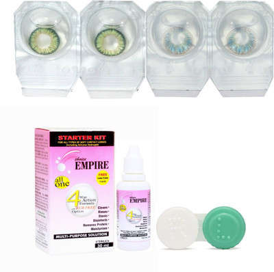 CHOICE EMPIRE Dark Green-Light Blue Colored Contact Lens 2 Pair with case and solution (0 Power) Monthly Contact Lens(0, Dark Green,Light Blue, Pack of 3)
CHOICE EMPIRE Dark Green-Light Blue Colored Contact Lens 2 Pair with case and solution (0 Power) Monthly Contact Lens(0, Dark Green,Light Blue, Pack of 3)