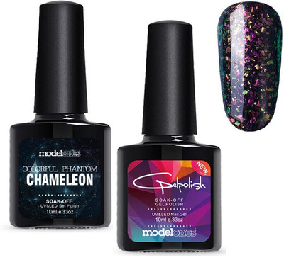 MODELONES Gelpolish Soak-Off UV / LED Nail Gel with Free Black Coat - 3D Shiny galaxy, Glitter Gel, Long Lasting 1113, 3400(Pack of 2)
MODELONES Gelpolish Soak-Off UV / LED Nail Gel with Free Black Coat - 3D Shiny galaxy, Glitter Gel, Long Lasting 1113, 3400(Pack of 2)