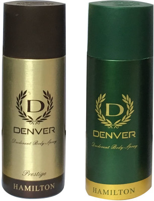 Denver 1PRESTIGE & 1 HAMILTON (PACK OF 2) Deodorant Spray - For Men & Women(165 ml, Pack of 2)
Denver 1PRESTIGE & 1 HAMILTON (PACK OF 2) Deodorant Spray - For Men & Women(165 ml, Pack of 2)